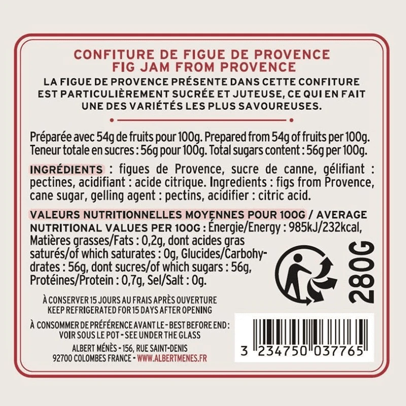 Albert Menes Violet Fig Extra Jam, 9.9 Oz - Image 2