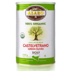 Asaro Organic Castelvetrano Pitted Olives In Tin, 144.62 Oz