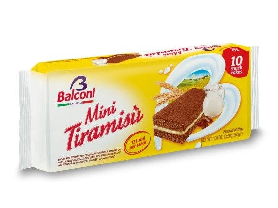 Balconi Mini Tiramisu 10 Snacks, 30 Grams Each