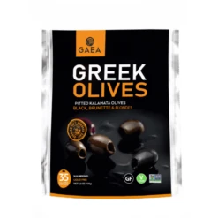 Gaea Greek Olives Pitted Kalamata Mixed Olives Green, Black & Brunettes, 5.3 Oz
