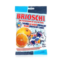 Brioschi Orange Effervescent Digestive Fizzy Candy Retail Bag, 5.29 Oz