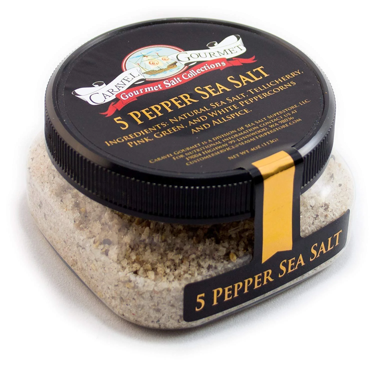 Caravel Gourmet 5 Pepper Sea Salt, 4 Oz