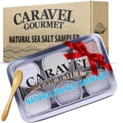 Caravel Gourmet Natural Salt Sampler, 6 Tins (0.5 Oz Each)