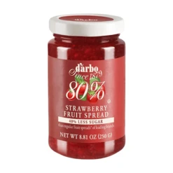 D'Arbo 40% Less Sugar Strawberry Fruit Spread, 8.8oz