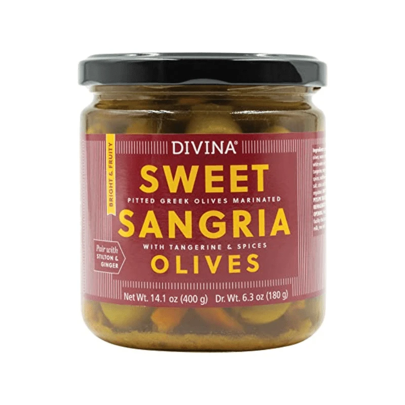 Divina Sweet Sangria Olives In Jar, 14.1 Oz