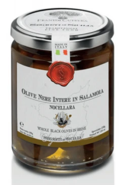Frantoi Cutrera Segreti Di Sicilia Black Nocellara Olives In Brine, 10.2 Oz