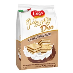 Gastone Lago Party Duo Chocolate And Milk Wafers, 7.76 Oz