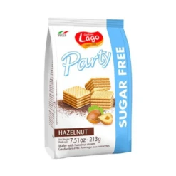 Gastone Lago Sugar Free Hazelnut Party Wafers, 7.5 Oz