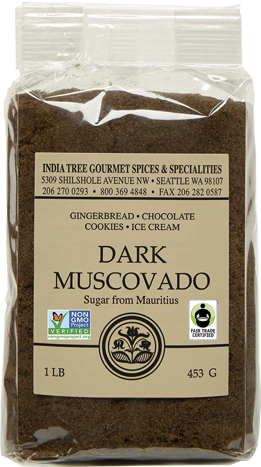 India Tree Dark Muscovado Sugar, 1 Lb. (453 G)
