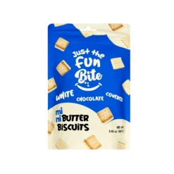 Just The Fun Bite White Chocolate Covered Butter Cookies, 3.53 Oz
