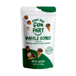 Just The Fun Part Mini Waffle Cones With Hazelnut & Chocolate, 4.23 Oz