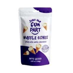 Just The Fun Part Mini Waffle Cones With White Chocolate, 4.23 Oz