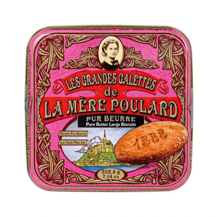 La Mere Poulard Large Galettes French Butter Cookies, 7.1 Oz