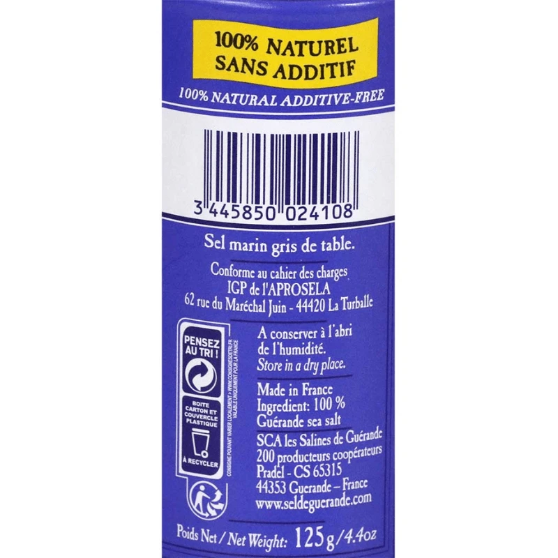 Le Guerandais Guerande Fine Grey Sea Salt Canister, 4.4 Oz - Image 2