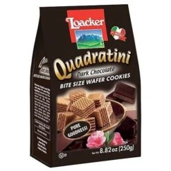 Loacker Quadratini Dark Chocolate Cube Wafers, 8.8 Oz