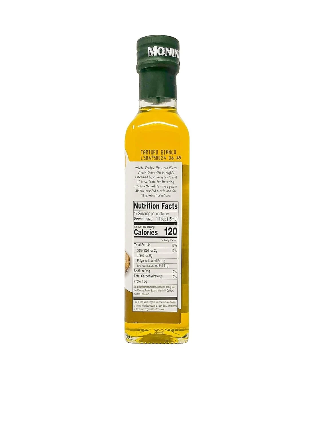 Monini Organic White Truffle Flavored Extra Virgin Olive Oil, 8.45 Oz - Image 2