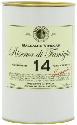 [Best Before: 09/30/24] Mussini 14 Year Balsamic Vinegar Riserva Di Famiglia, 3.38 Oz Glass Bottle