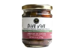 Ritrovo Selections Olive Vive Taggiasca Olives With Almonds, 6 Oz (170g)