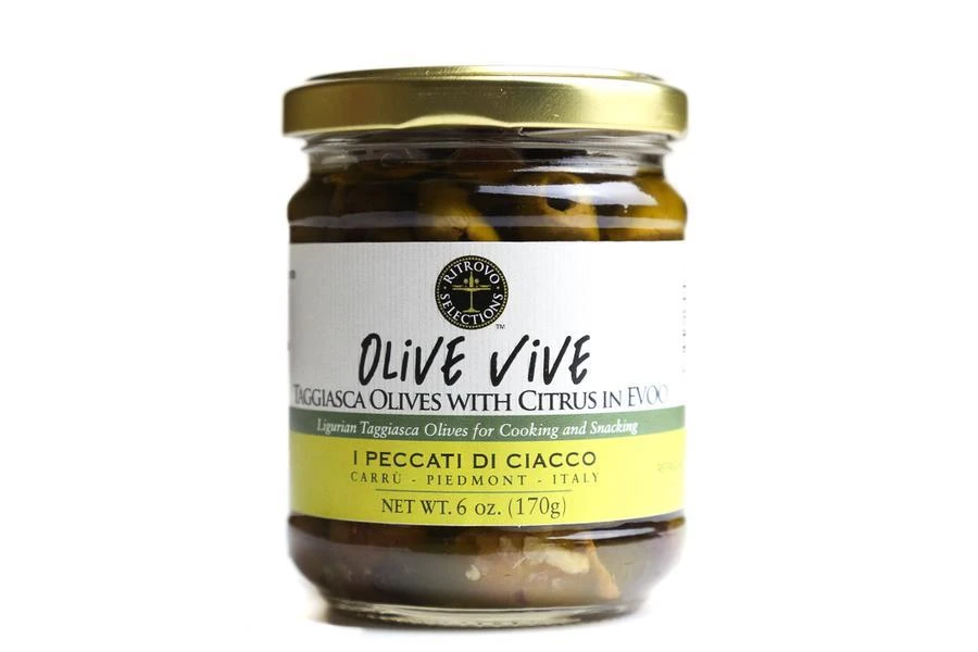 Ritrovo Selections Olive Vive Taggiasca Olives With Citrus, 6 Oz (170g)