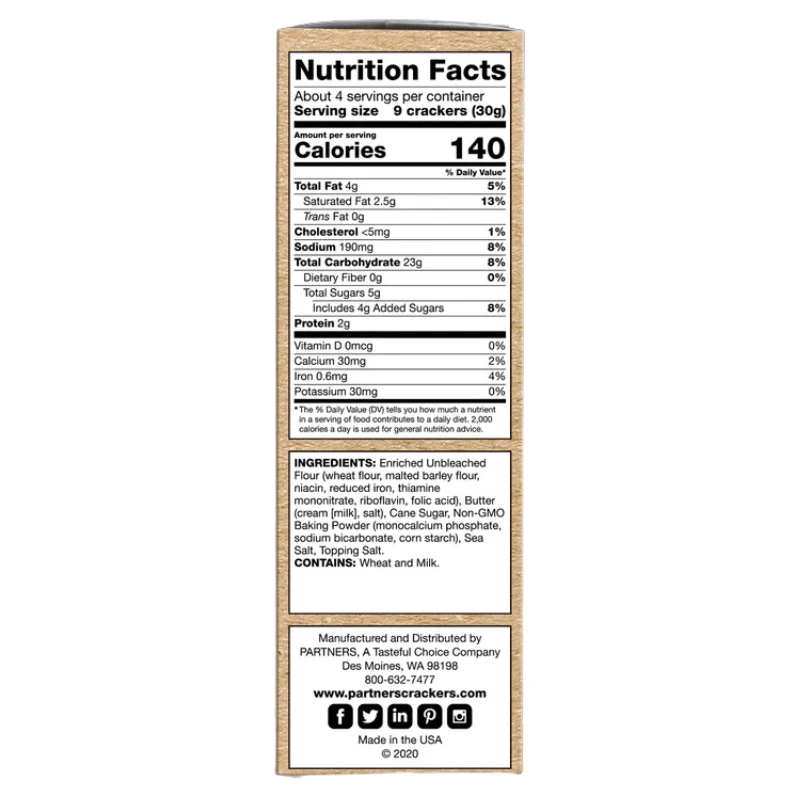 Partners All American Crackers Sweet Butter Crackers, 4 Oz - Image 3