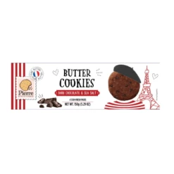 Pierre Biscuiterie Dark Chocolate And Sea Salt French Pure Butter Cookies, 5.29 Oz
