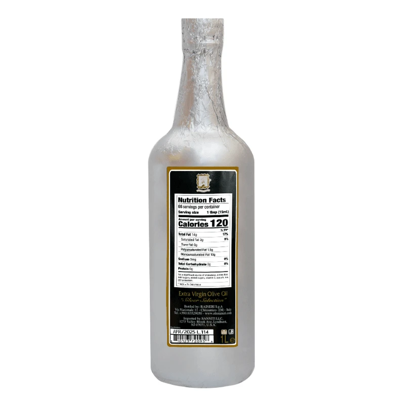 Raineri Silver Filtered Extra Virgin Olive Oil, 33.8 Oz | 1 Liter - Image 2