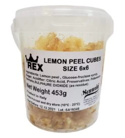 Rex Candied Lemon Peel Cubes, 1 Lb