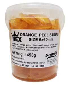 [Best Before: 07/15/24] Rex Candied Orange Peel Strips, 1 Lb