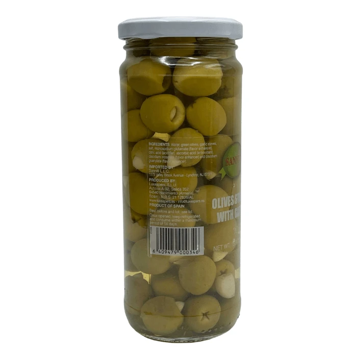 Sanniti Green Olives Stuffed With Garlic, 15.5 Oz - Image 3