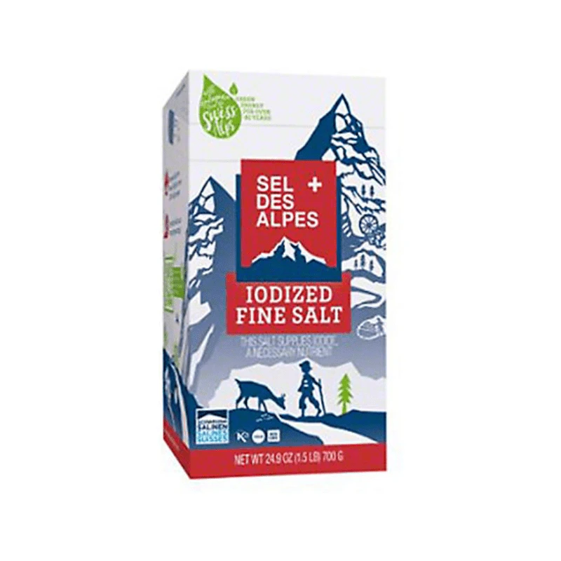 Sel Des Alpes Iodized Fine Salt, 25 Oz