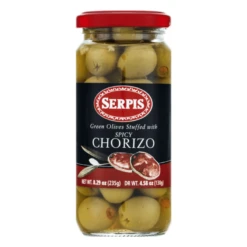 Serpis Green Olives Stuffed With Spicy Chorizo, 8.29 Oz