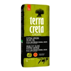 Terra Creta Estate Greek Pure 100% Cold Extracted Extra Virgin Olive Oil PDO, 5 Liter