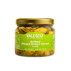 Valesco Grilled Pitted Green Olives In Oil, 10.5 Oz