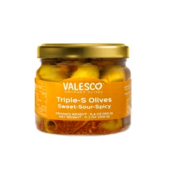 Valesco Sweet Sour Spicy Triple S Olives, 11.3 Oz